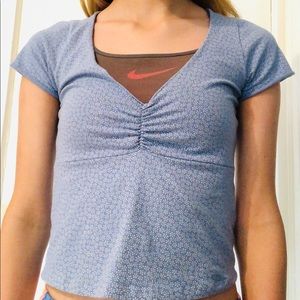 Baby blue floral Gina top from brandy Melville